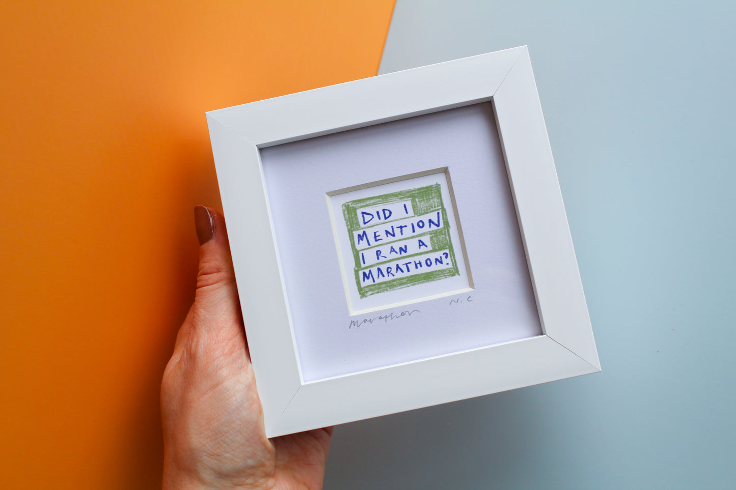 Funny Marathon Mini Art Print