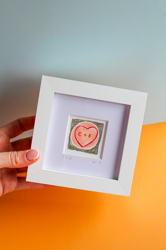 Personalised Love Hearts Mini Art Print