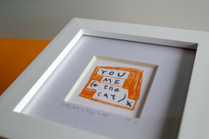 You, Me and The Cat Mini Art Print
