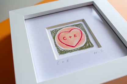 Personalised Love Hearts Mini Art Print