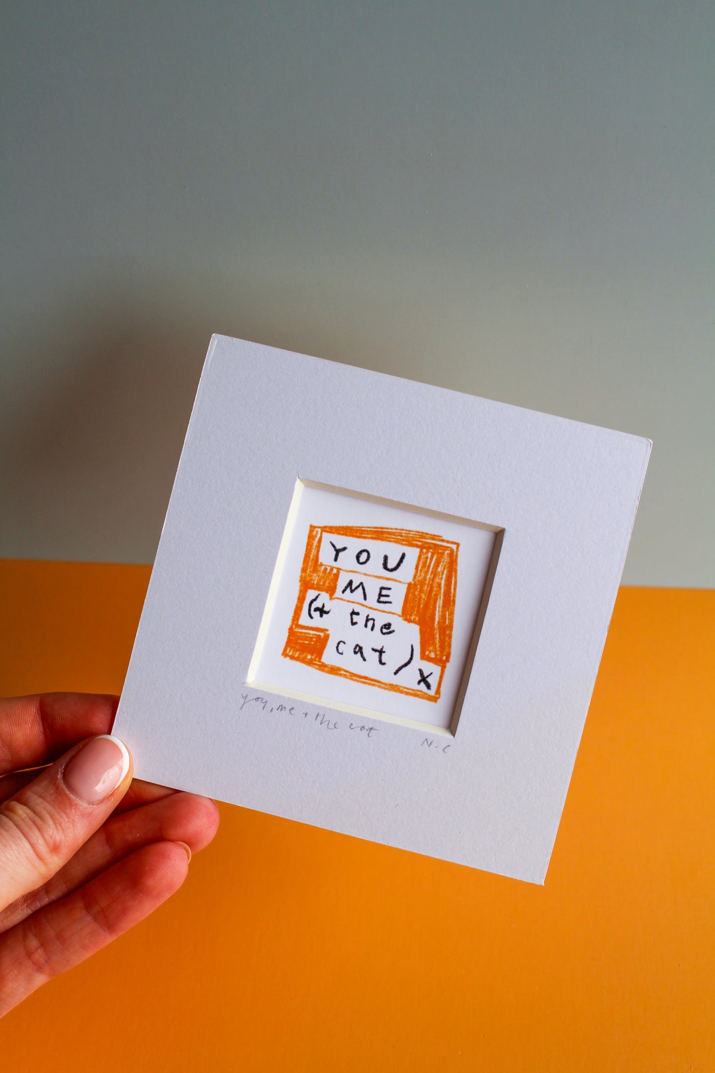You, Me and The Cat Mini Art Print