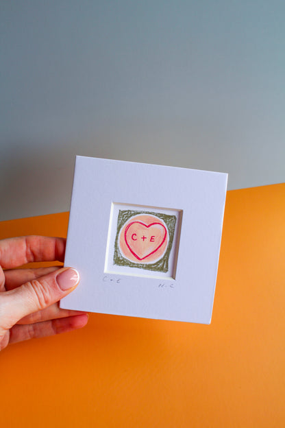 Personalised Love Hearts Mini Art Print