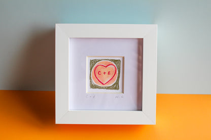 Personalised Love Hearts Mini Art Print