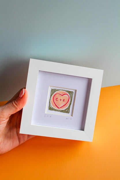 Personalised Love Hearts Mini Art Print
