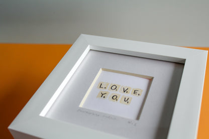 Love You Scrabble Tiles Mini Art Print