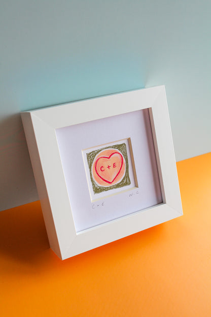 Personalised Love Hearts Mini Art Print