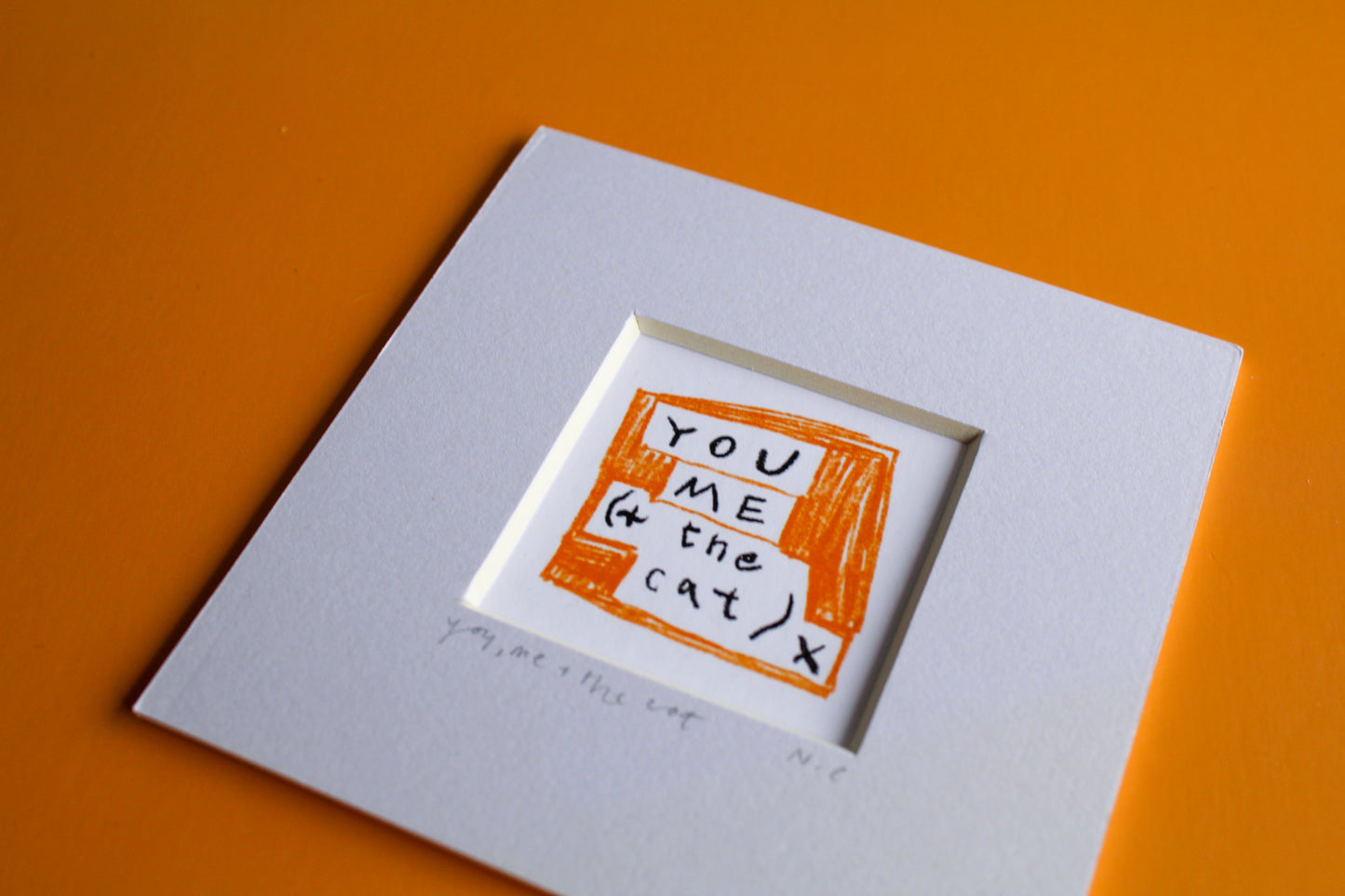 You, Me and The Cat Mini Art Print