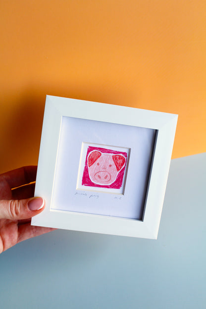 Pink Pig Mini Art Print