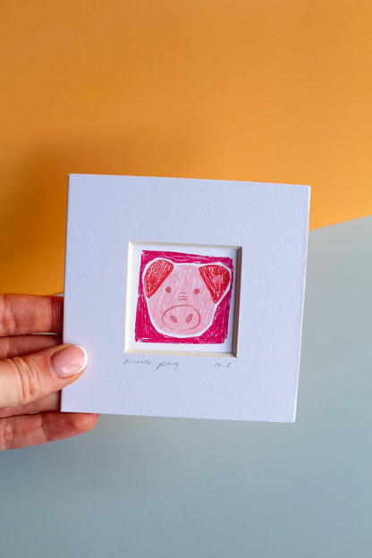Pink Pig Mini Art Print