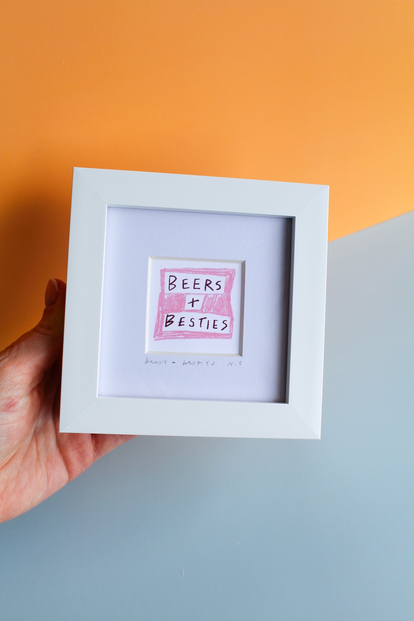 Beers and Besties Mini Art Print
