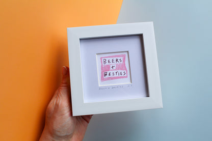 Beers and Besties Mini Art Print
