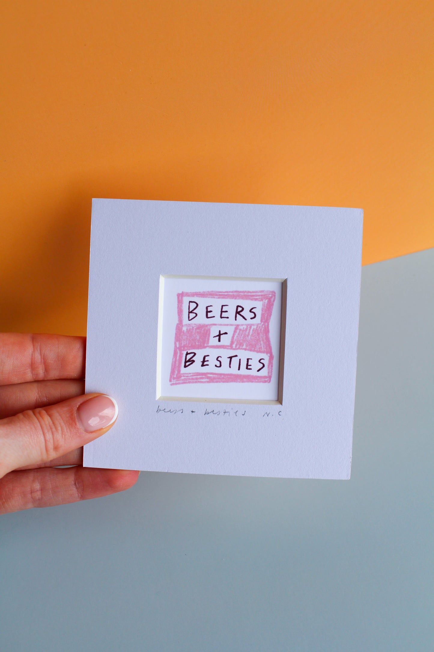 Beers and Besties Mini Art Print