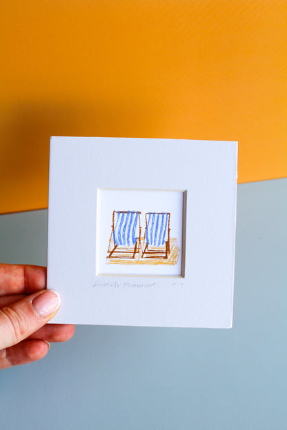Beach Chairs Mini Art Print