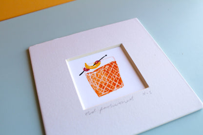 Old Fashioned Cocktail Mini Art Print