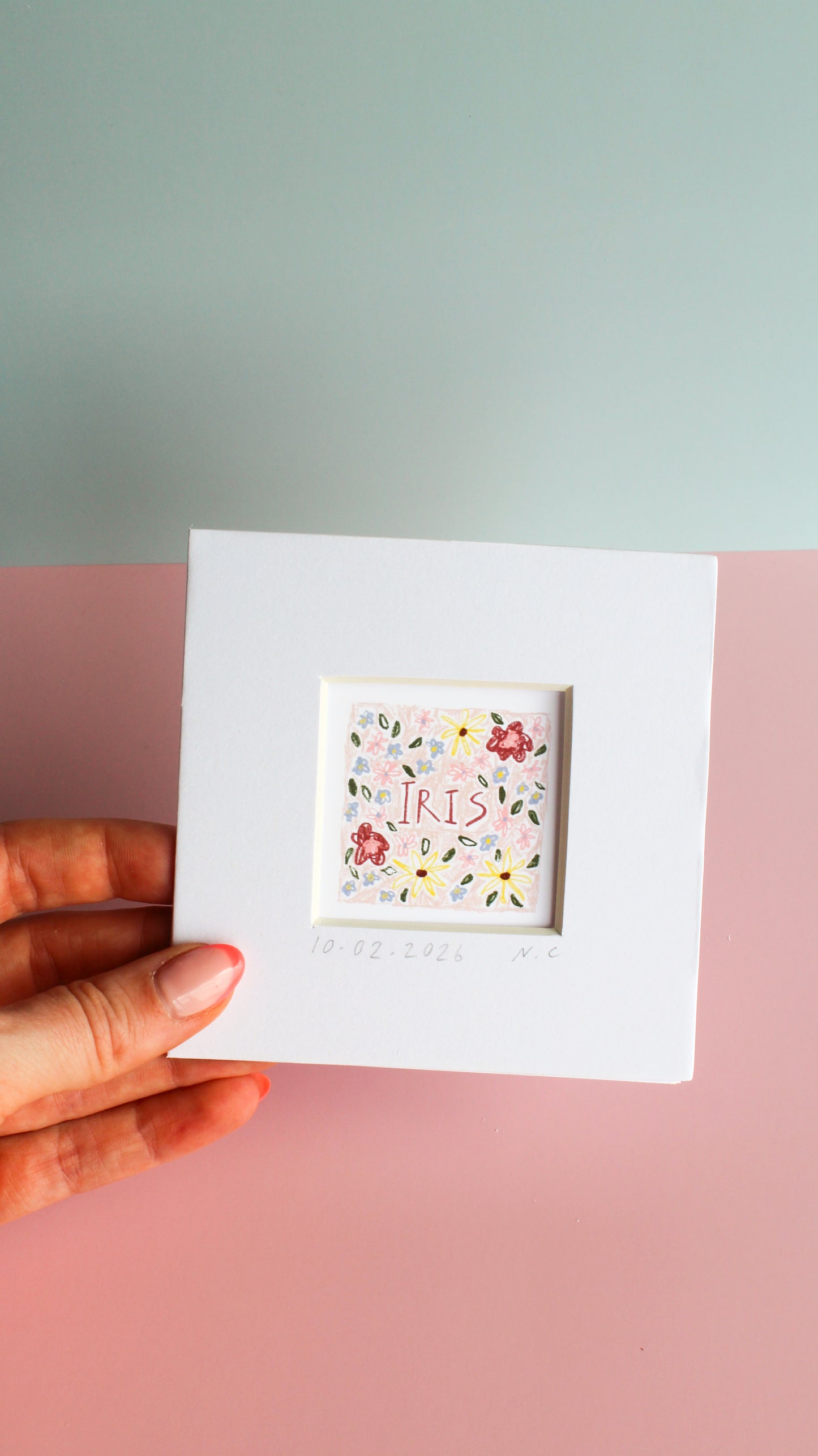 Personalised Baby Girl Name Mini Art Print
