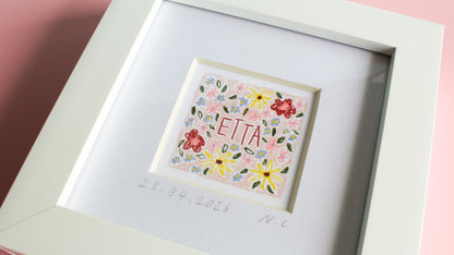 Personalised Baby Girl Name Mini Art Print