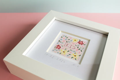 Personalised Baby Girl Name Mini Art Print