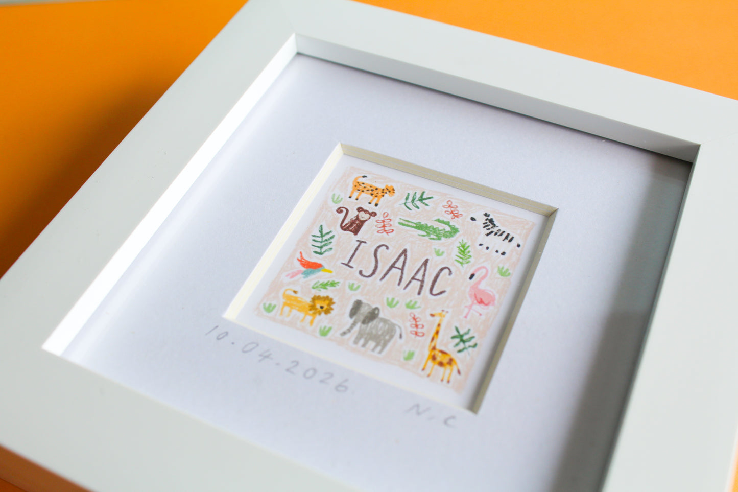 Personalised Baby Name Safari Mini Art Print