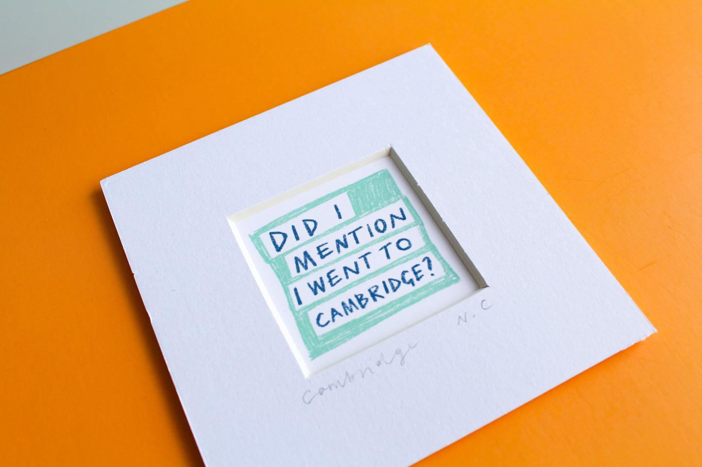 'Did I Mention I Went to Cambridge?' Mini Art Print