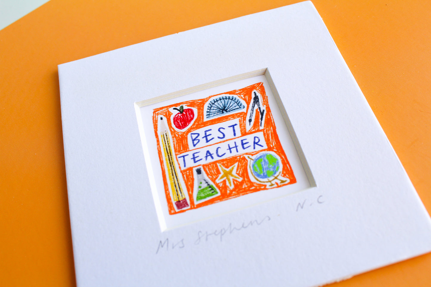 Personalised Best Teacher Mini Art Print