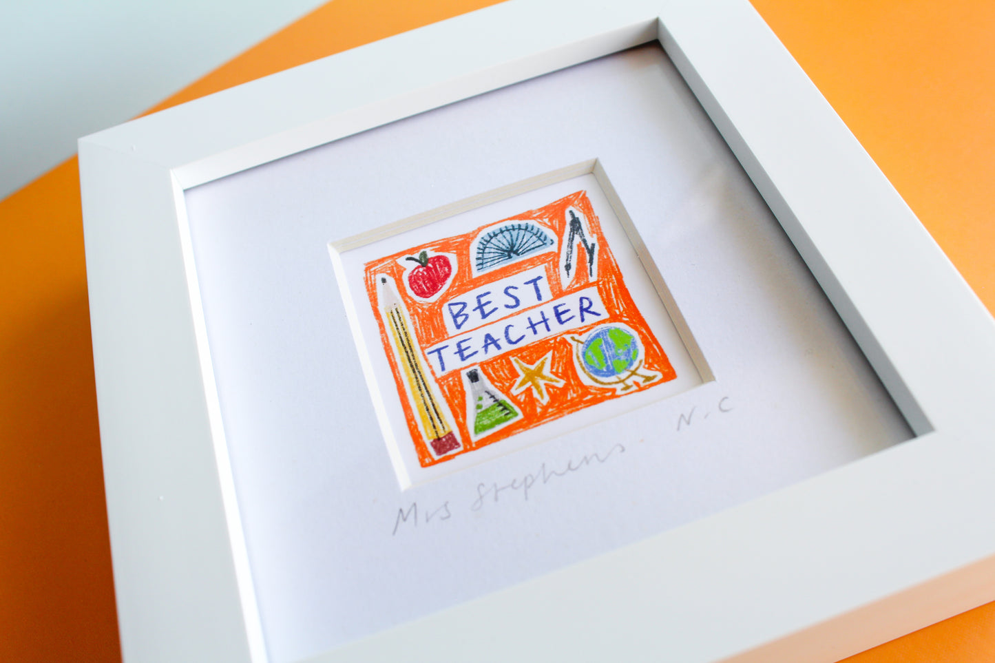 Personalised Best Teacher Mini Art Print