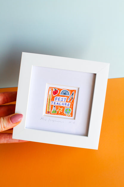 Personalised Best Teacher Mini Art Print