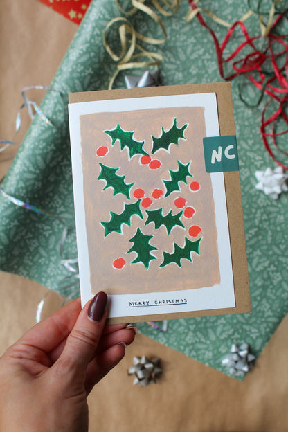 Holly Christmas Card