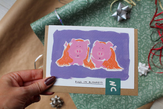 Pigs In Blankets Christmas Card