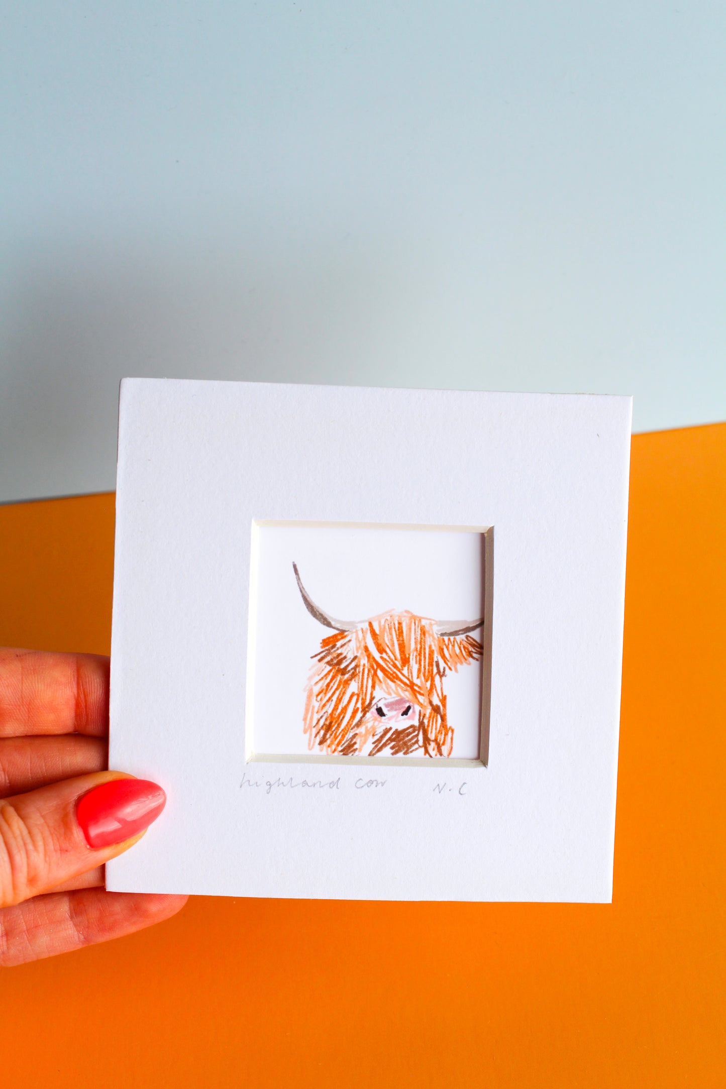 Highland Cow Mini Art Print