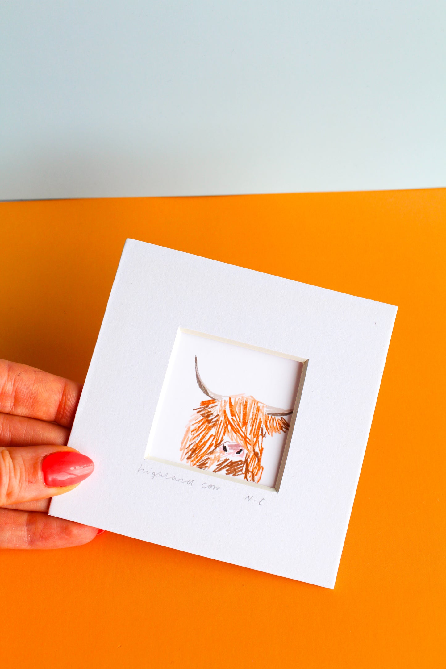 Highland Cow Mini Art Print