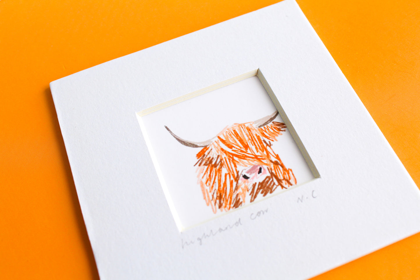 Highland Cow Mini Art Print