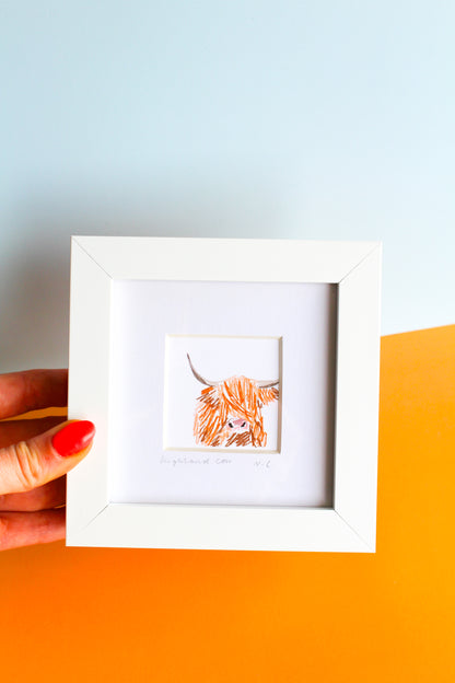Highland Cow Mini Art Print