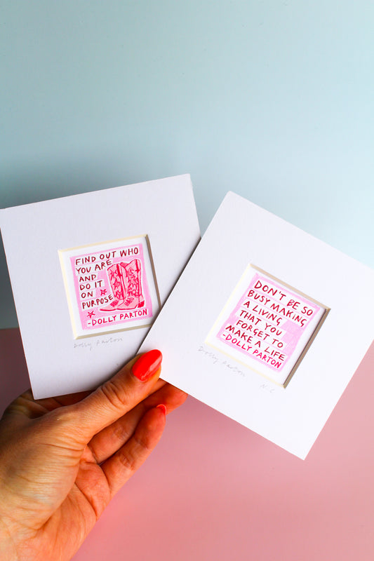 Dolly Parton Set of 2 Quotes Mini Art Print