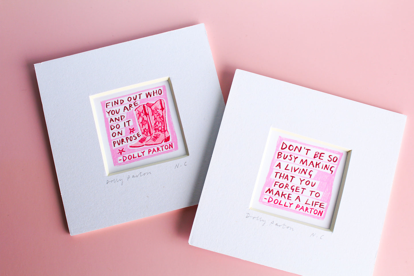 Dolly Parton Set of 2 Quotes Mini Art Print