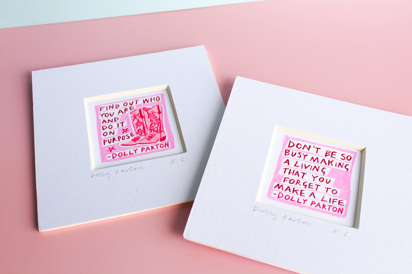 Dolly Parton Set of 2 Quotes Mini Art Print