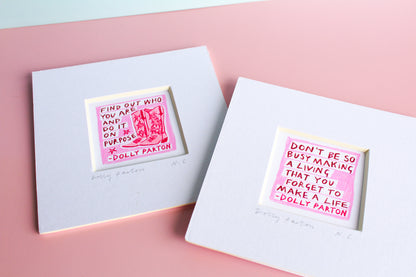 Dolly Parton Set of 2 Quotes Mini Art Print