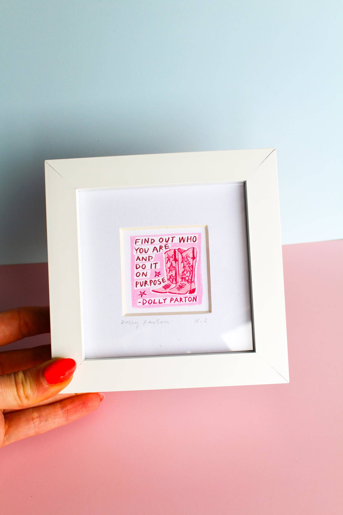 Dolly Parton Cowboy Boots Mini Art Print