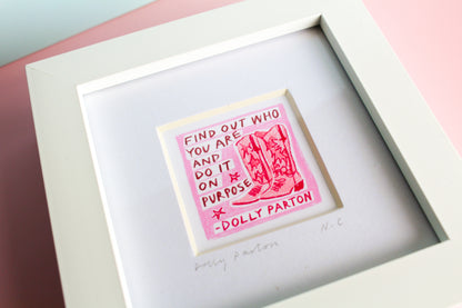 Dolly Parton Cowboy Boots Mini Art Print