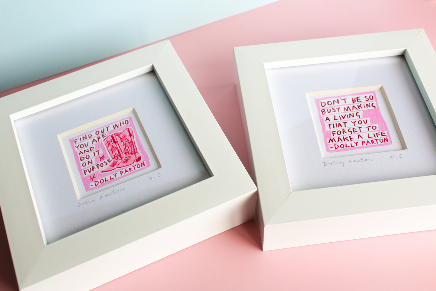 Dolly Parton Set of 2 Quotes Mini Art Print