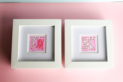 Dolly Parton Set of 2 Quotes Mini Art Print