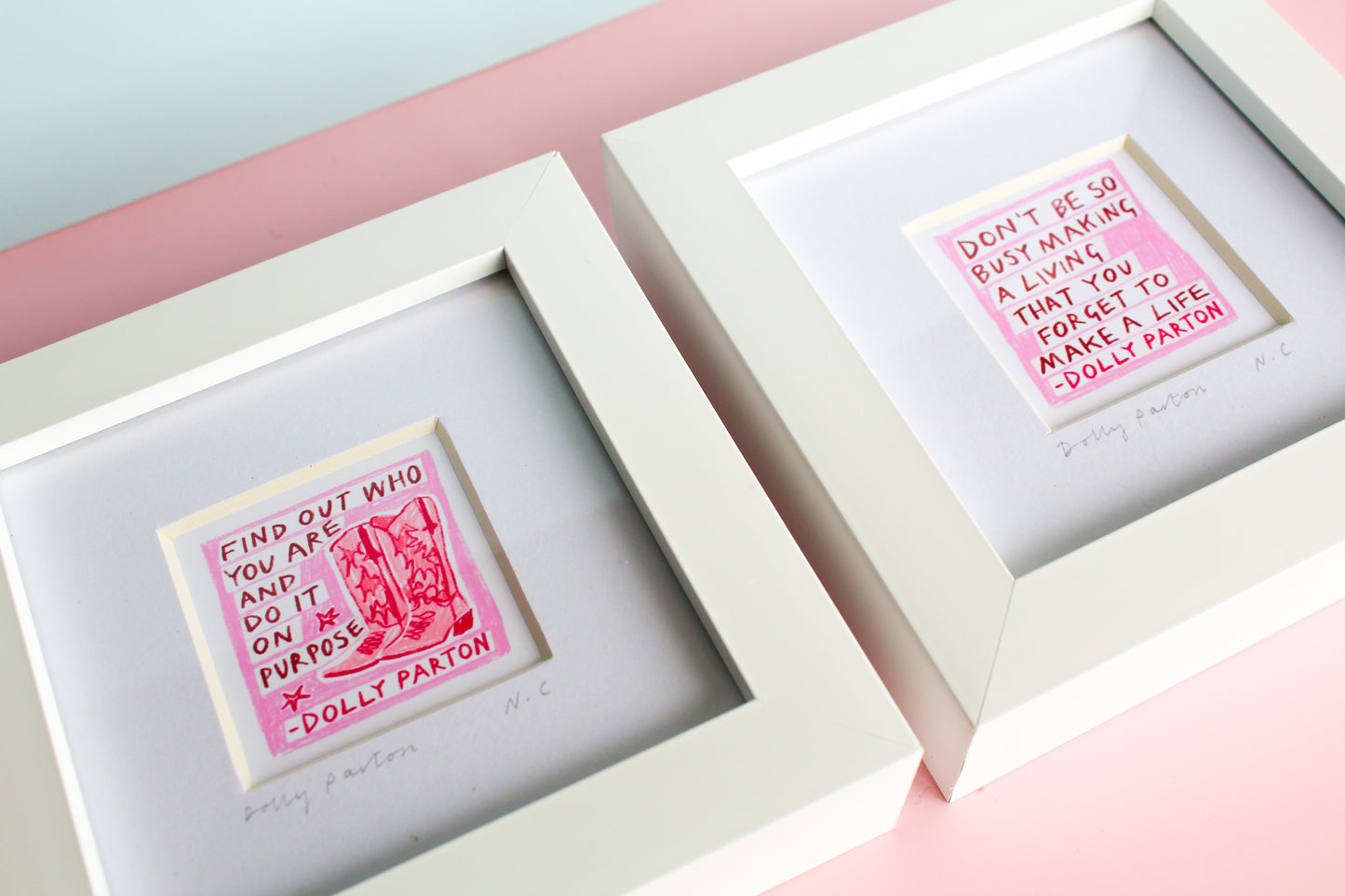 Dolly Parton Set of 2 Quotes Mini Art Print