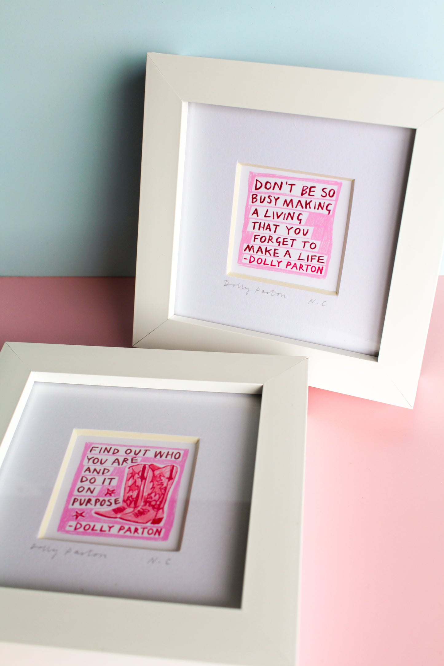 Dolly Parton Set of 2 Quotes Mini Art Print