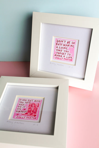 Dolly Parton Set of 2 Quotes Mini Art Print