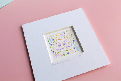 Will You Be My Bridesmaid? Personalised Mini Art Print