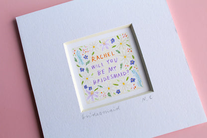 Will You Be My Bridesmaid? Personalised Mini Art Print