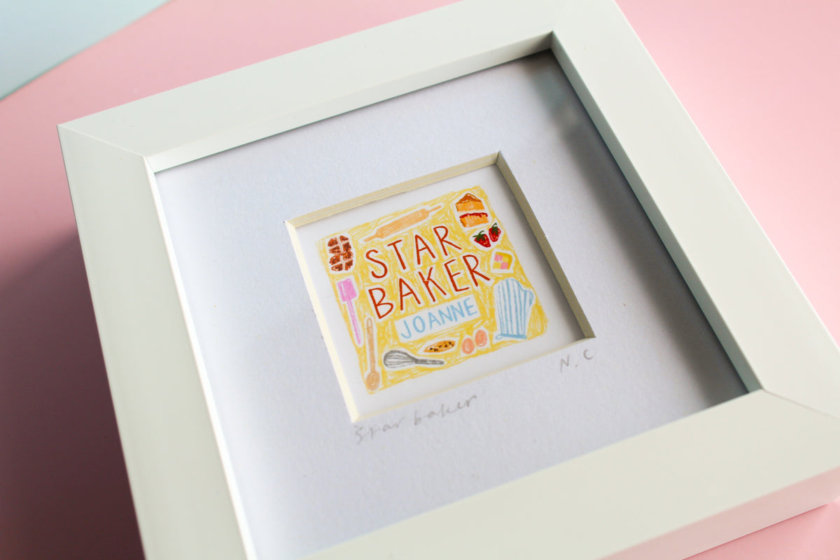 Star Baker Personalised Name Mini Art Print