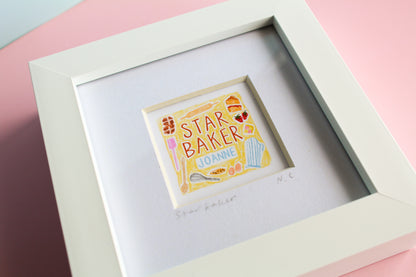 Star Baker Personalised Name Mini Art Print