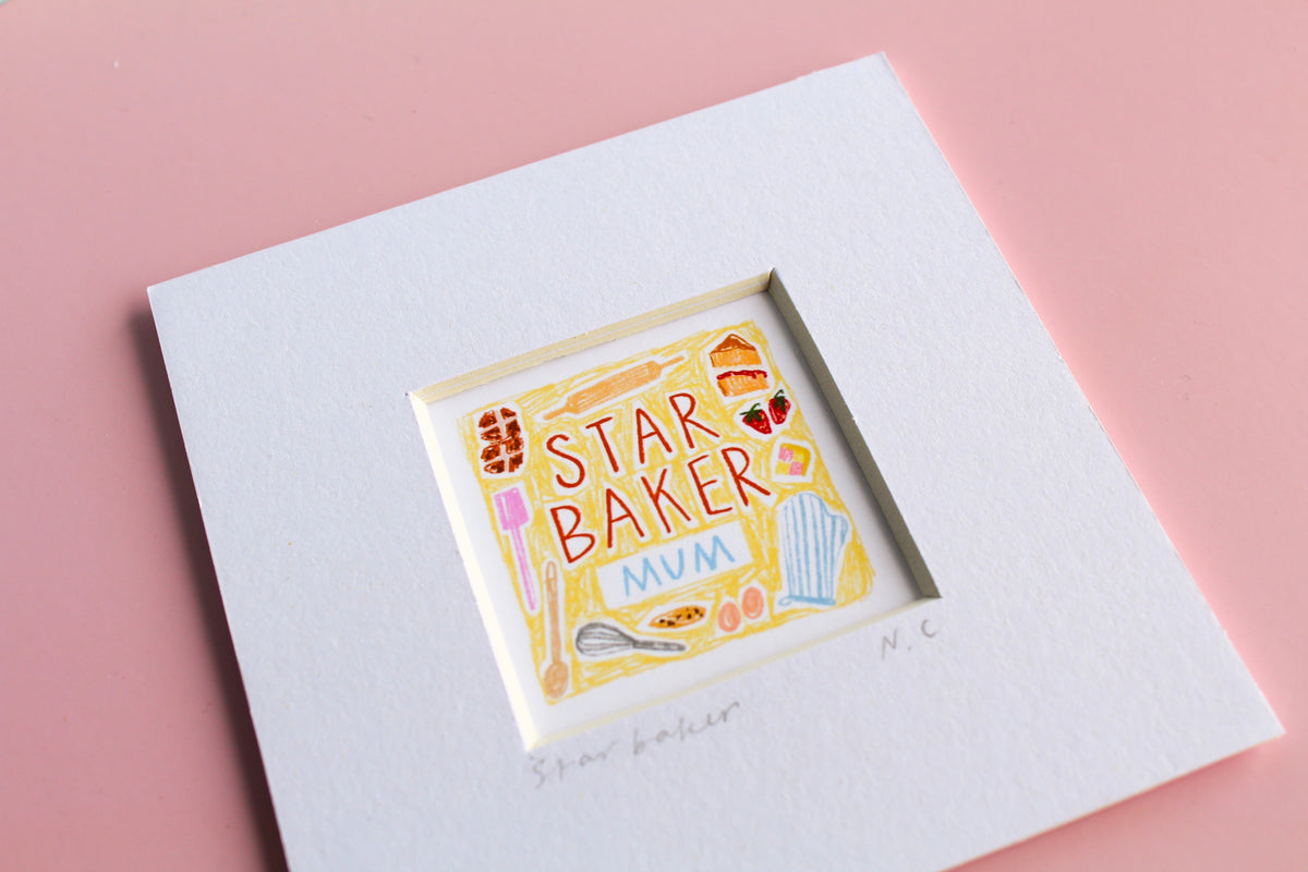 Star Baker Personalised Name Mini Art Print