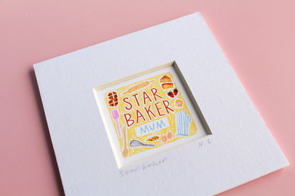 Star Baker Personalised Name Mini Art Print