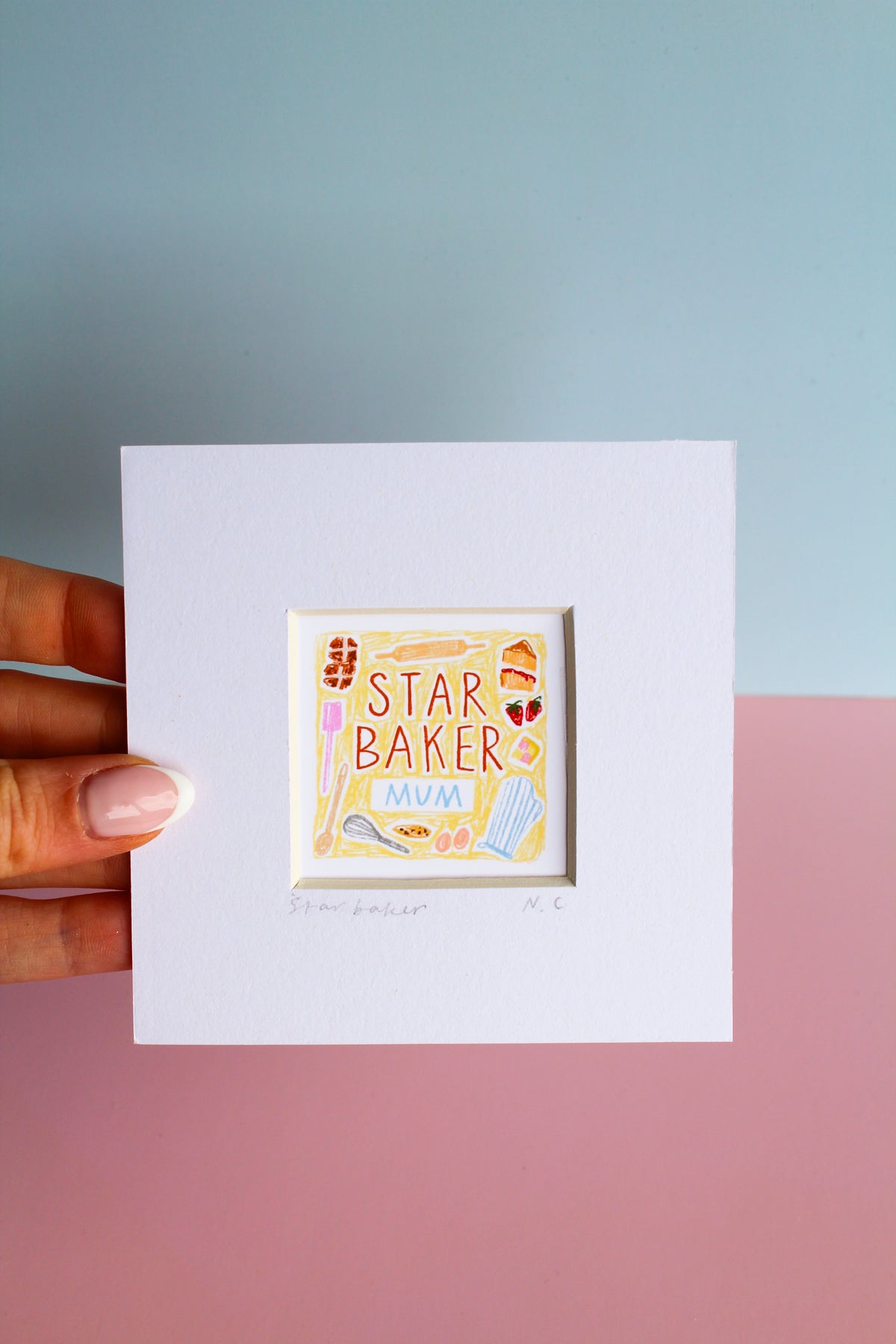 Star Baker Personalised Name Mini Art Print